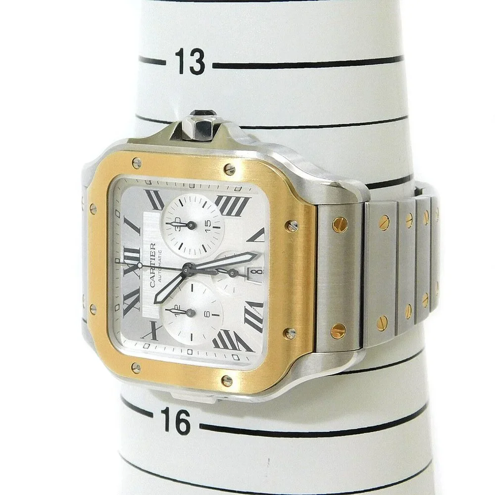 Cartier Santos 18k Men's Auto Watch w/ box + papers!!!!